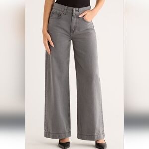 Anthropologie Wide-Leg Gray Denim Jeans